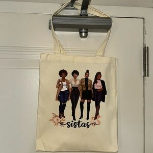 Custom made “sistas” canvas, tote bag